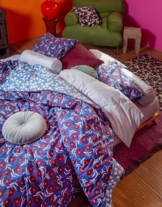 ESSENZA & CO Blooming Ballet marine blue Duvet cover 200 x 220 cm