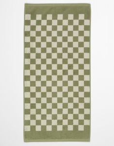 Marc O'Polo Checker Moss green Towel 70 x 140 cm