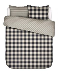 ESSENZA Chess Anthracite Duvet cover 260 x 220 cm