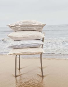 Marc O'Polo Classic fine stripe Dark Sand Pillowcase 40 x 40 cm