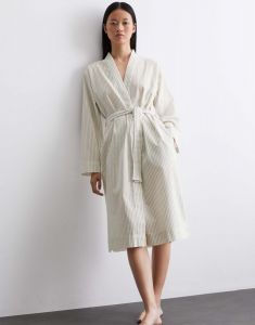 Marc O'Polo Classic fine stripe Grey mist Kimono XXL
