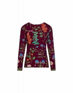 ESSENZA Luyza Marigold Burgundy Top Long Sleeve S