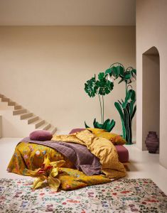 ESSENZA Marigold Flower ochre Duvet cover 240 x 220 cm