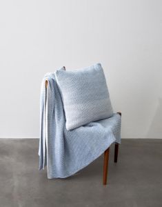 Marc O'Polo Nordic knit melange Denim blue Plaid 130 x 170 cm