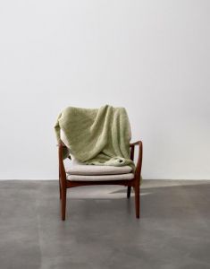 Marc O'Polo Nordic knit melange Moss green Plaid 130 x 170 cm
