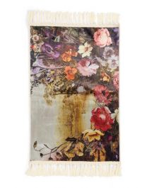 Essenza  Teppich Fleur Ecru 2 Größen 100% Polyester Carpet Blumen Beige Läufer 