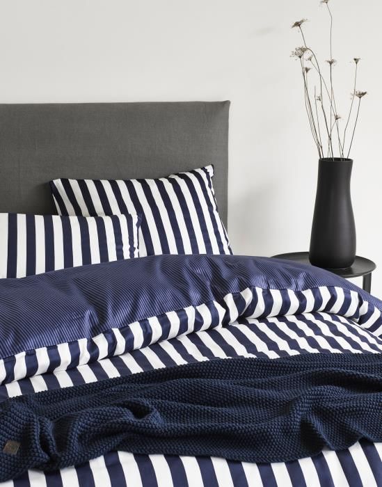 Marc O Polo Classic Stripe Pillowcase Indigo Blue 40 X Cm - Indigo Blue Stripe Bedding Marc O Polo Classic Stripe Pillowcase Indigo Blue 40 X Cm - Indigo Blue Stripe Bedding