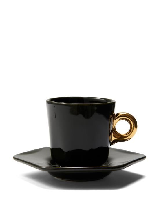 pink Identity Rally ESSENZA Sculpture Espresso cup & saucer Dark Green 9 cl