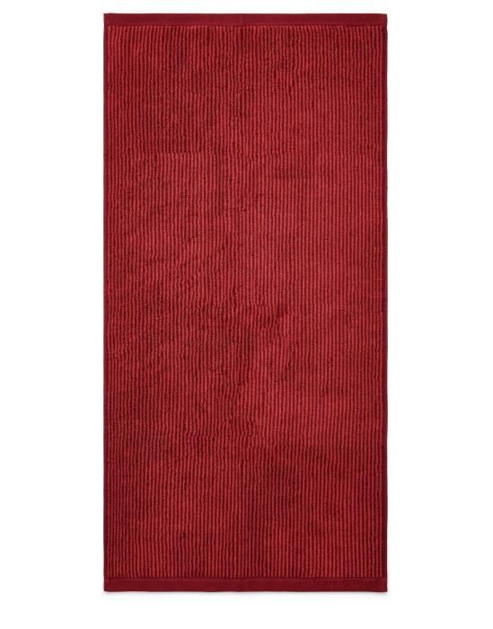 Marc O'Polo Timeless Tone Stripe Deep rose/Warm red Towel 70 x 140