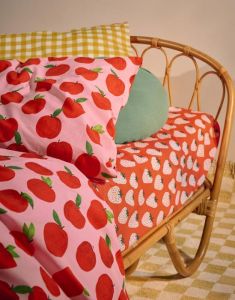 ESSENZA & CO Berry special Orange Fitted sheet 90 x 200