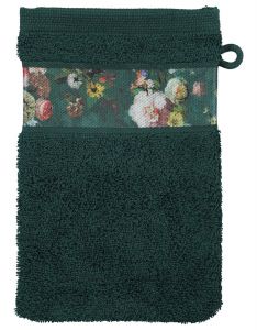 ESSENZA Fleur Dunkelgrün Waschhandschuhe 16 x 22 cm