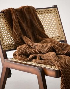 Marc O'Polo Nordic knit Toffee brown Plaid 130 x 170