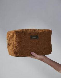 ESSENZA Pepper Teddy Leather Brown Make-up Bag