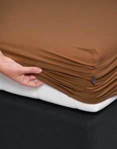ESSENZA Premium Jersey Leather Brown Spannbettlaken 140-160 x 200-220 cm