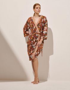 ESSENZA Sarai Filou Leather Brown Kimono L