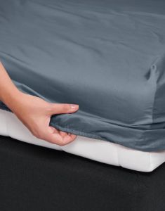 ESSENZA Satin Denim Spannbettlaken 180 x 200 cm