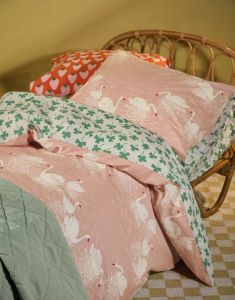 ESSENZA & CO Swan lake Pink Duvet cover 135 x 200