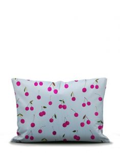 ESSENZA & CO Zesty cherry Iceblue Pillowcase 60 x 70 cm