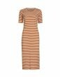 Essenza Oprah Rib Stripe Leather Brown Nightdress short sleeve L