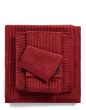 Marc O'Polo Timeless Tone Stripe Deep rose/Warm red Guest towel 30 x 50