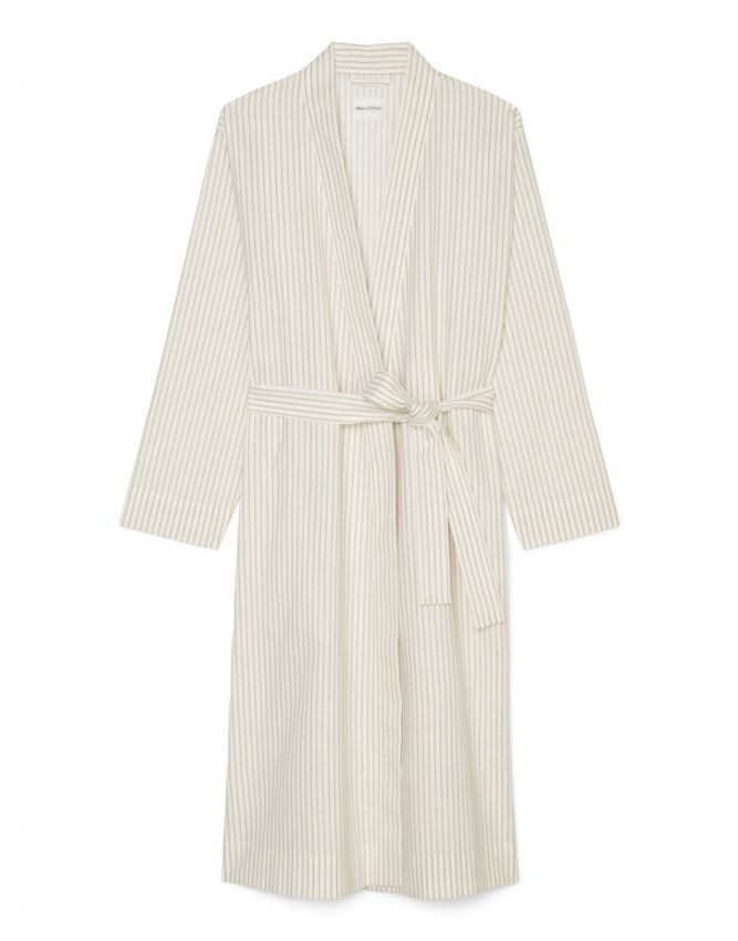 Marc O'Polo Classic fine stripe Dark Sand Kimono S