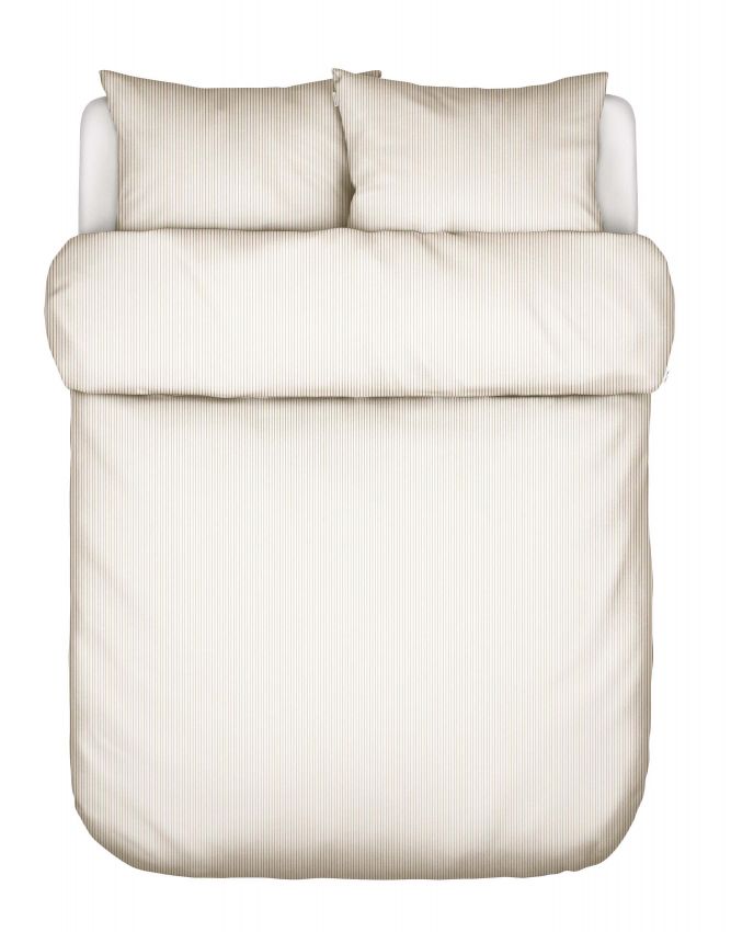 Marc O'Polo Classic fine stripe Dark Sand Duvet cover 200 x 200 cm