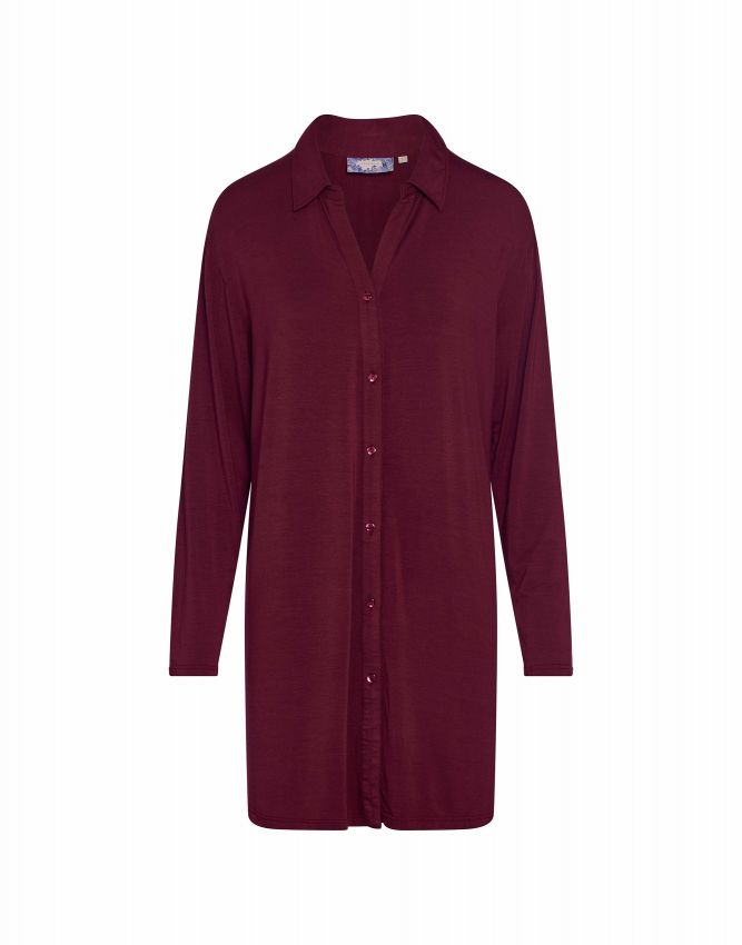 Essenza Valentina Uni Burgundy Nightdress long sleeve XS