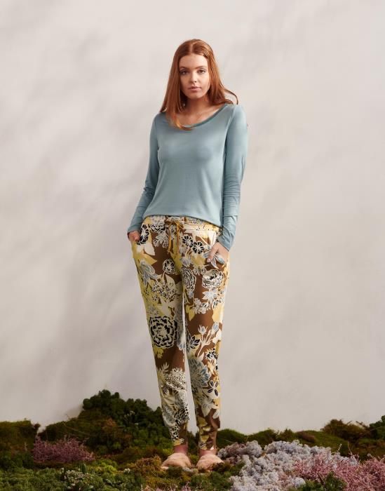 ESSENZA Jules Flore Bruin Trousers long XS
