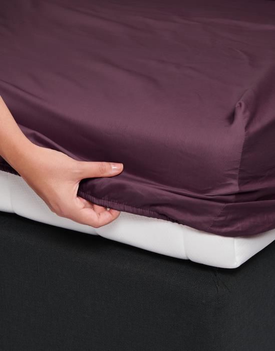 Essenza Satin Fitted sheet Marsala x 200 cm