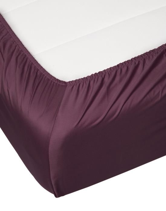 Essenza Satin Fitted sheet Marsala x 200 cm