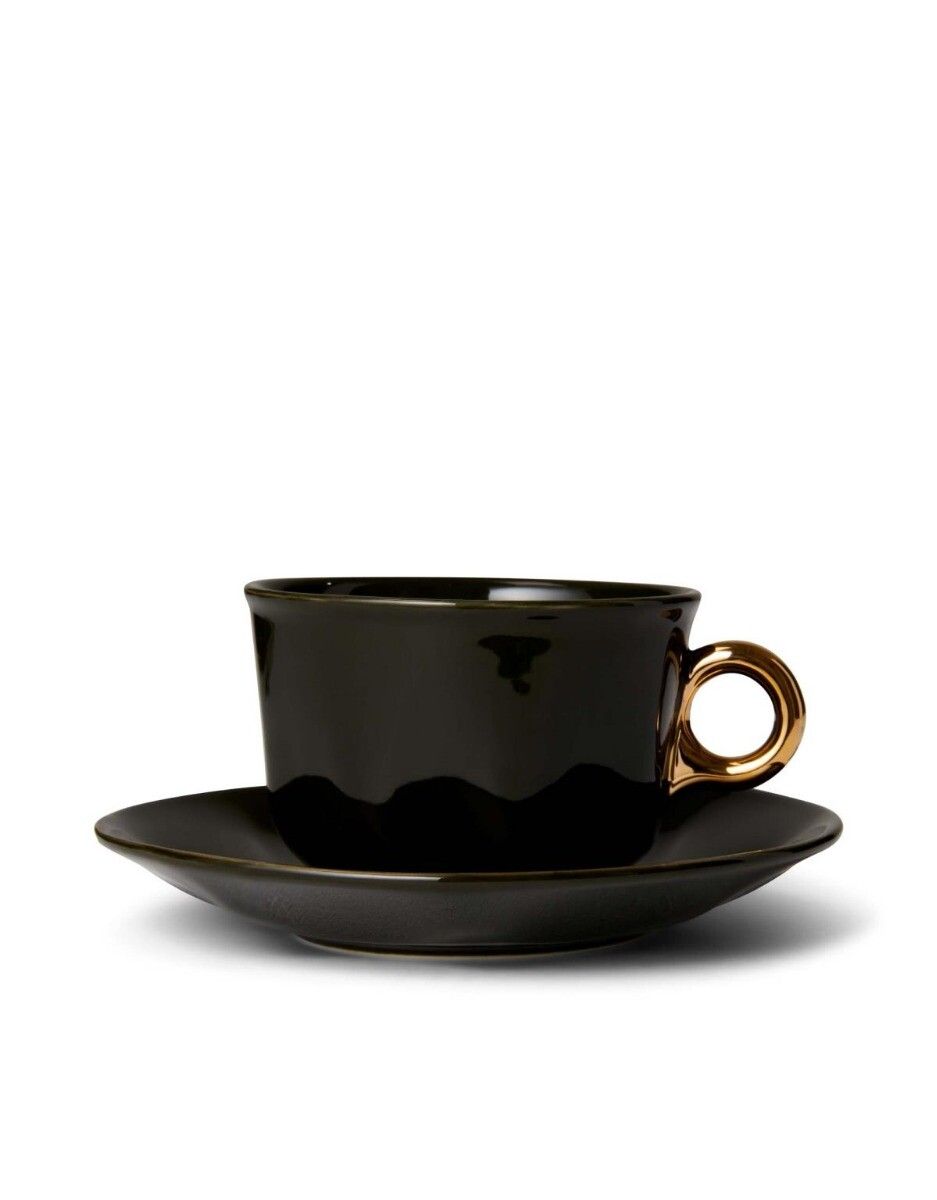 Essenza Sculpture Coffee cup saucer Dark Green 22 cl