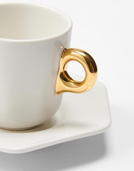 ESSENZA Sculpture Espresso cup saucer Off white 9 cl
