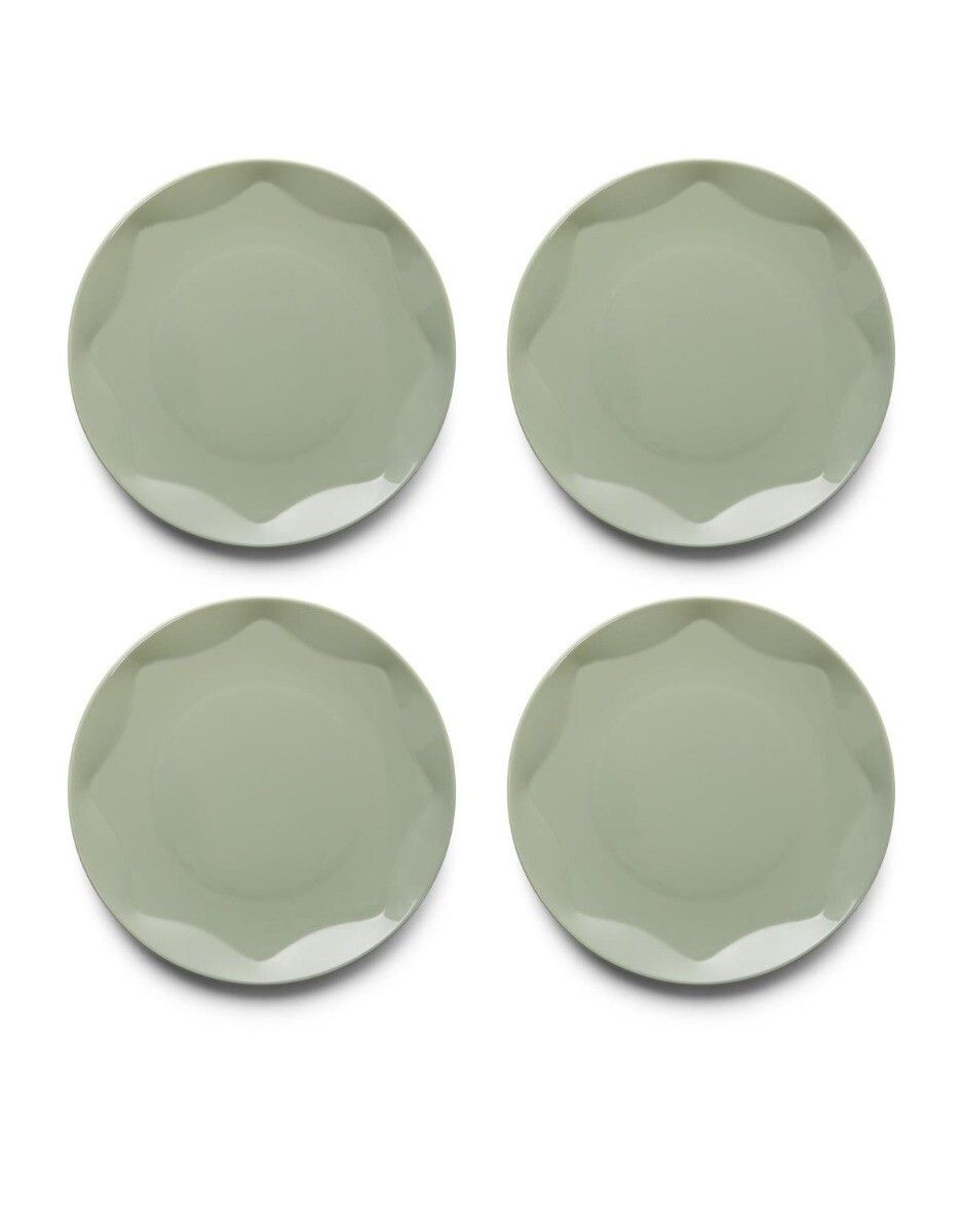 Essenza Sculpture Dinner plate 4 piece set Stone green 27 cm