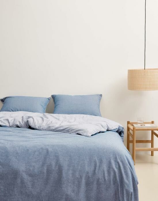 Marc O/'Polo Bettwäsche Chambray in Blue 135 x 200