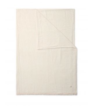 Marc O'Polo Fine Stripe Dark Sand Plaid 150 x 200 cm