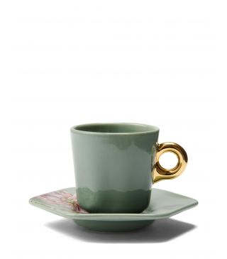 ESSENZA Gallery Espresso cup & saucer Stone green