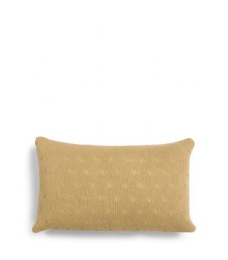 ESSENZA Knitted Ajour Cushion Fern yellow