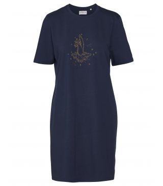 COVERS & CO Nava Uni Nightdress short sleeve Nightblue
