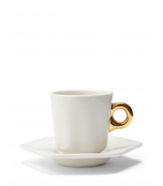 ESSENZA Sculpture Espresso cup & saucer Off white
