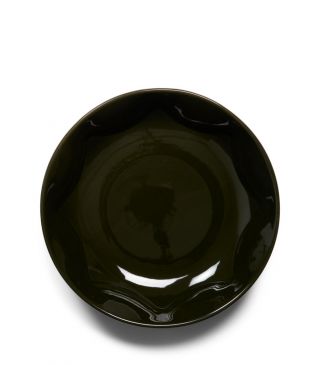 ESSENZA Sculpture Pasta Plate Dark Green