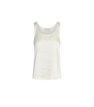 ESSENZA Shelby satin Uni Top Sleeveless Vanilla
