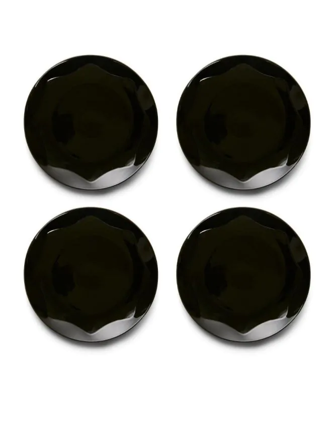 ESSENZA Sculpture Dark Green Dinner plate 4 piece set 27