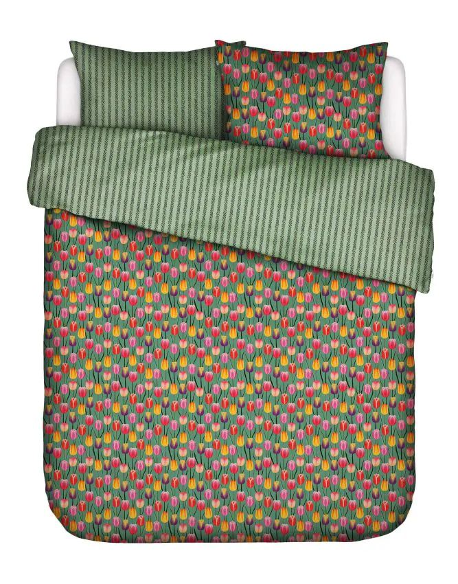 ESSENZA & CO Tulip Field Grass green Duvet cover 200 x 220 cm