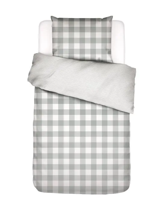 ESSENZA Chess Dusty green Duvet cover 140 x 220 cm