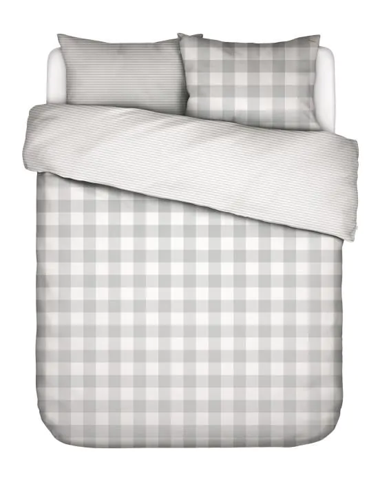 ESSENZA Chess Grey Duvet cover 200 x 220 cm