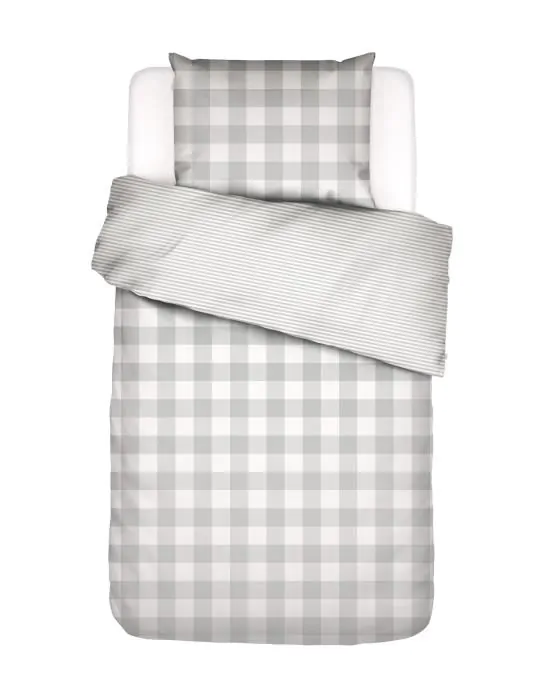 ESSENZA Chess Grey Duvet cover 135 x 200 cm