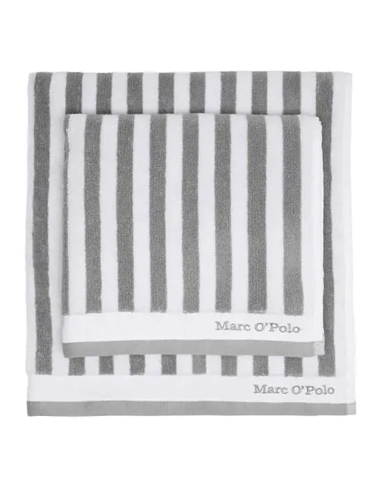 Marc O'Polo Classic Stripe Grey/white Towel 60 x 110
