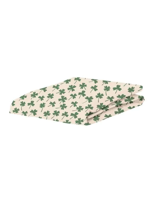 ESSENZA & CO Clover Lover Sand Fitted sheet 160 x 200