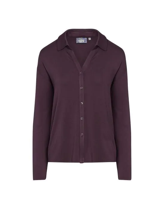 ESSENZA Kae Uni plum wine Top Long Sleeve M