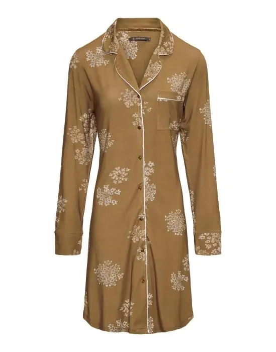 Essenza Laka Lauren Cinnamon Nightdress long sleeve XS